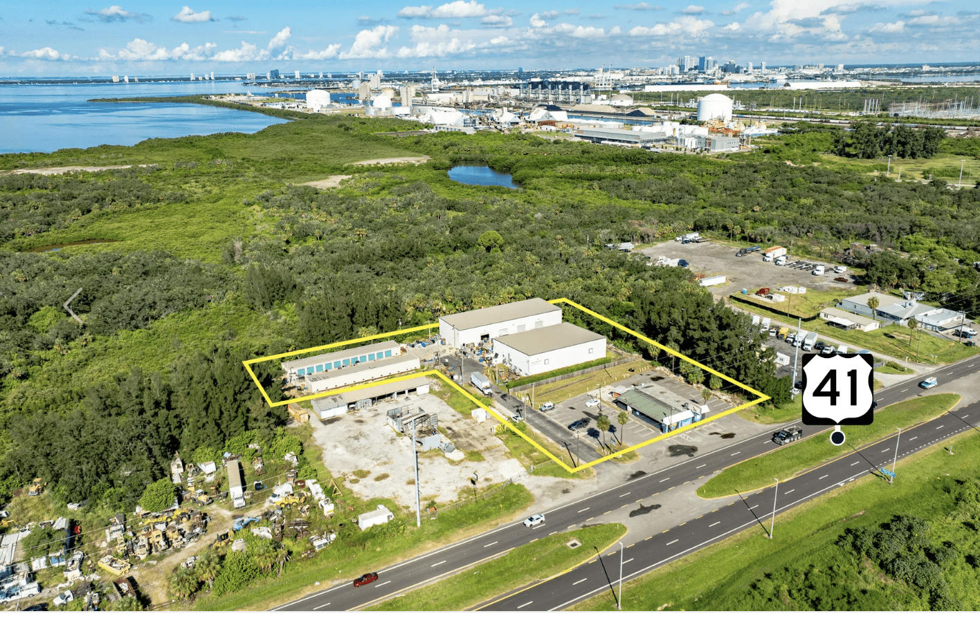 Aerial view of the Port of Tampa industrial corridor along US 41